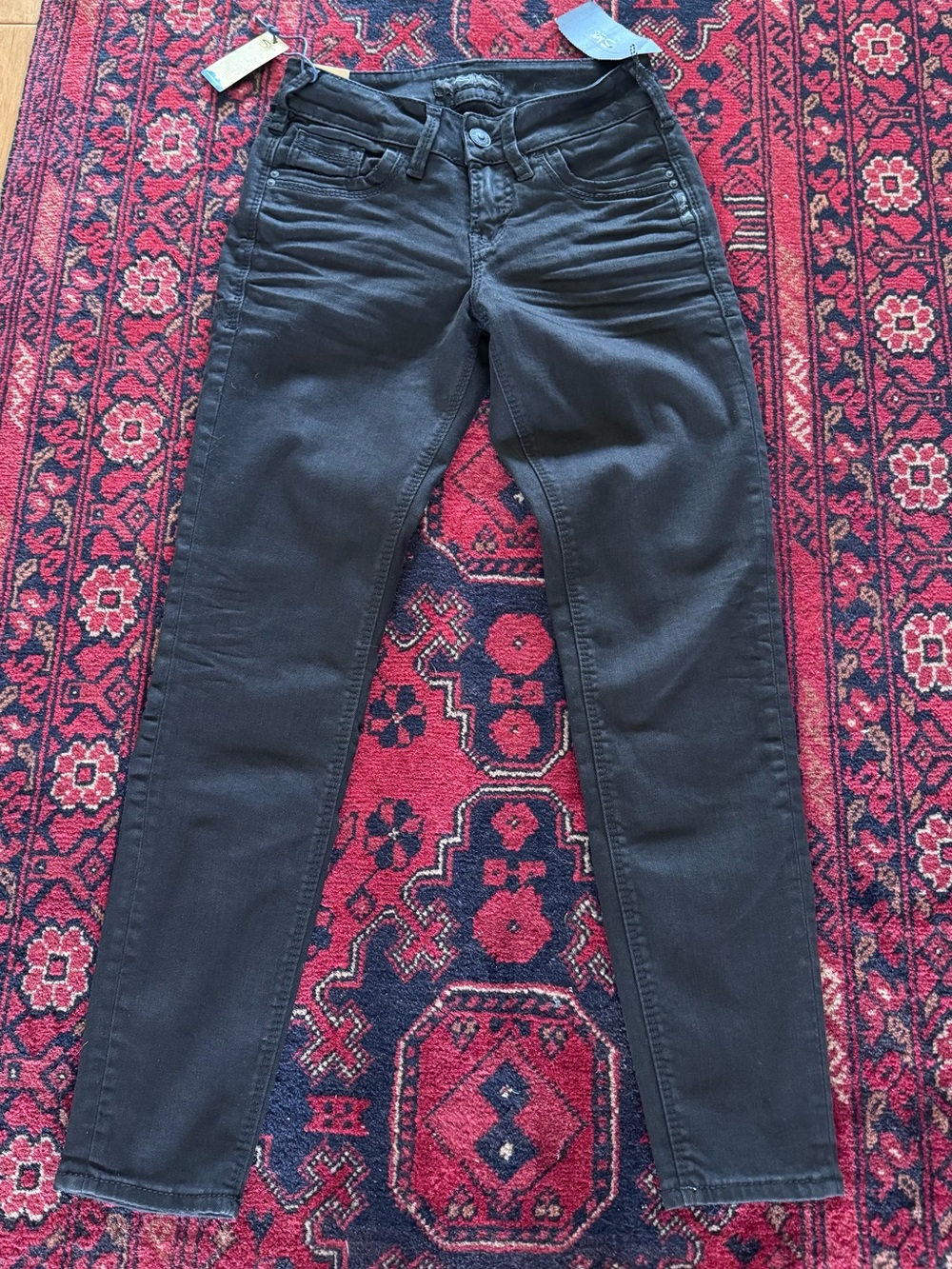 Silver Jeans Women's Black Ankle Slim Cropped Jeans